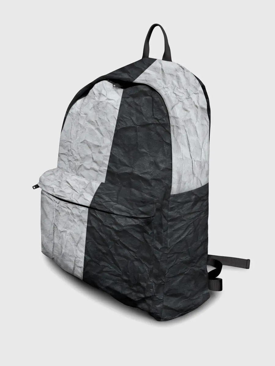 Рюкзак джинсовый / Мятая Черно-Белая Бумага