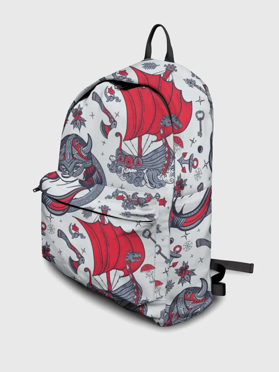 Рюкзак джинсовый / Корабли и девушка викинг