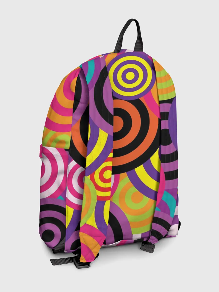 Рюкзак джинсовый / Аннотация разноцветных кругов