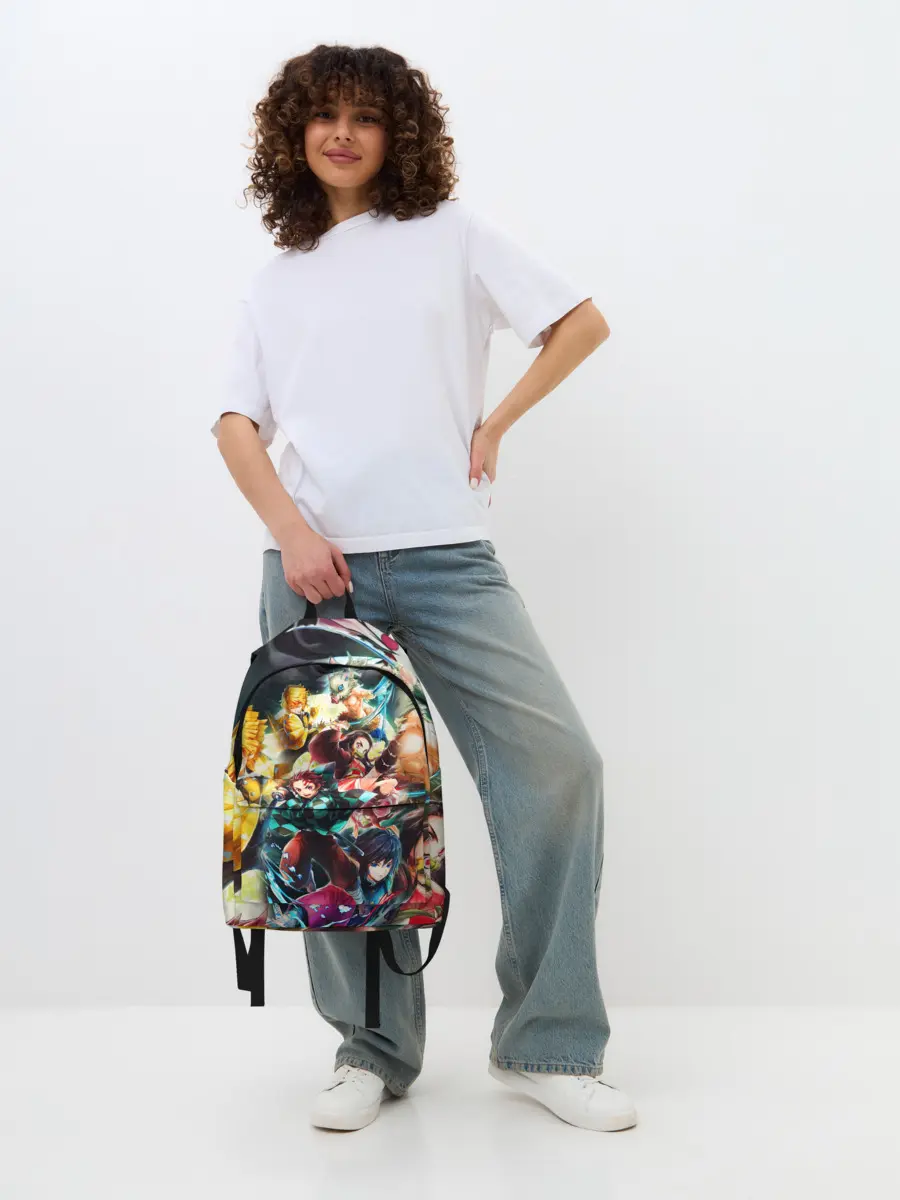 Рюкзак джинсовый / КЛИНОК РАССЕКАЮЩИЙ ДЕМОНОВ ПЕРСОНАЖИ