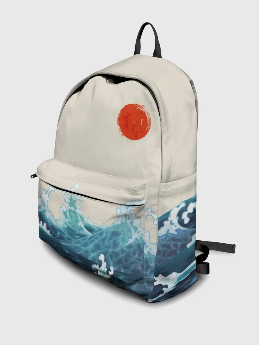 Рюкзак джинсовый / Японский Стиль Волны и Солнце