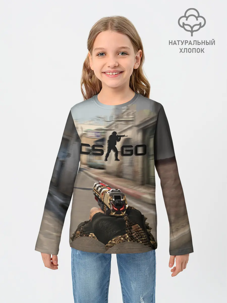 Детский лонгслив / CS:GO - Ominous Look | Зловещий взгляд