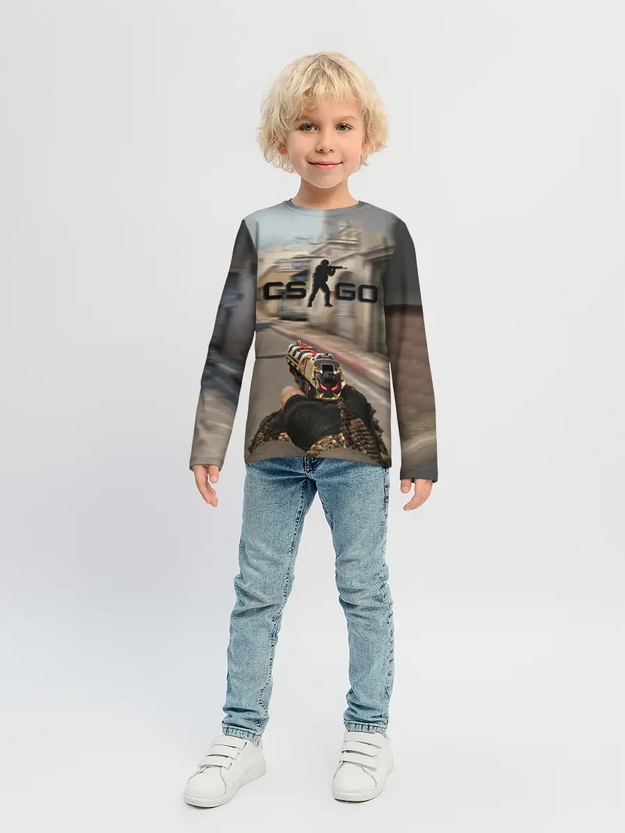 Детский лонгслив / CS:GO - Ominous Look | Зловещий взгляд