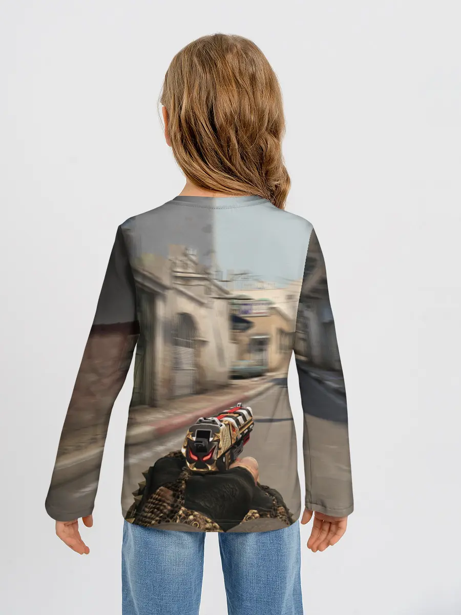 Детский лонгслив / CS:GO - Ominous Look | Зловещий взгляд