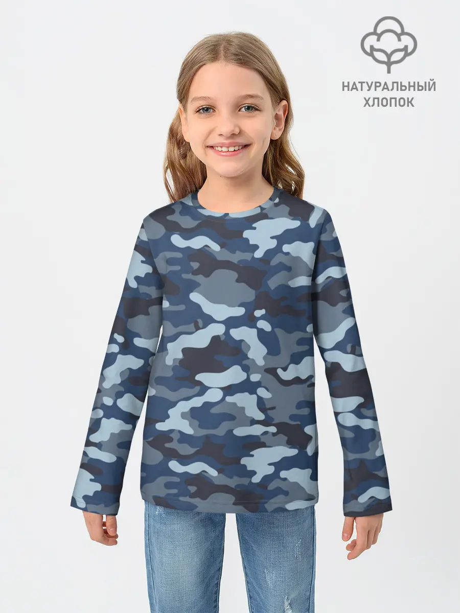 Детский лонгслив / Камуфляж МВД