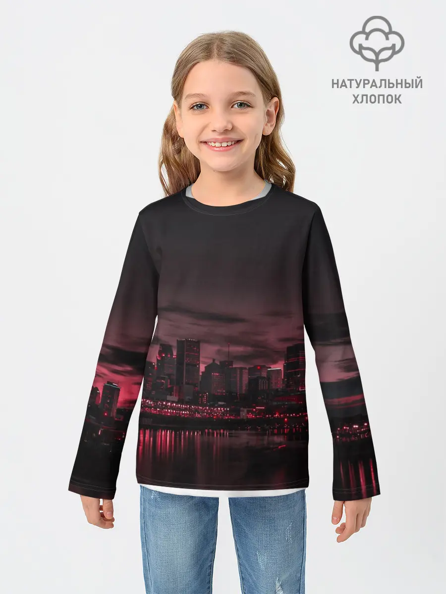 Детский лонгслив / shadow night city