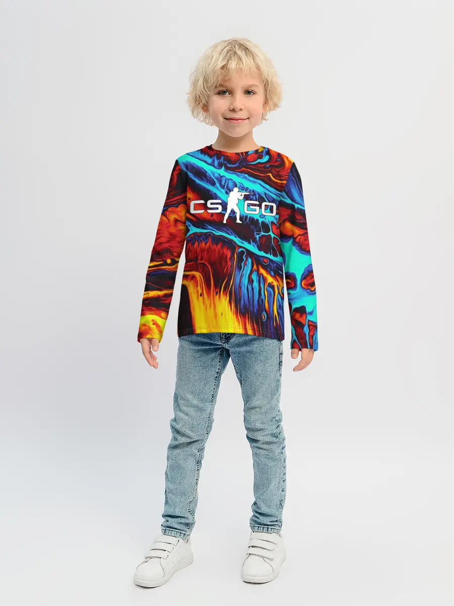 Детский лонгслив / CS GO STRIPES FLAME | КС ГО ПЛАМЯ