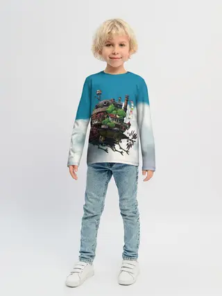 Детский лонгслив / Ходячий замок в облаках