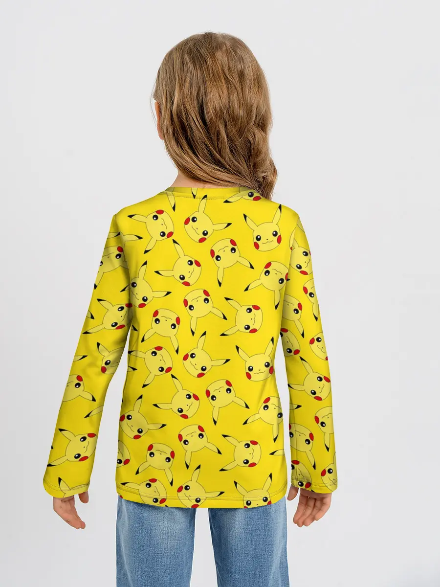 Детский лонгслив / Паттерн Пикачу