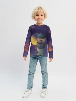 Детский лонгслив / To the Moon 3D