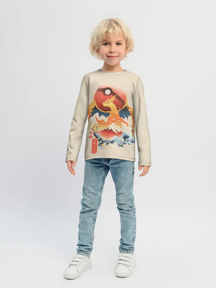 Детский лонгслив / Чаризард и покебол