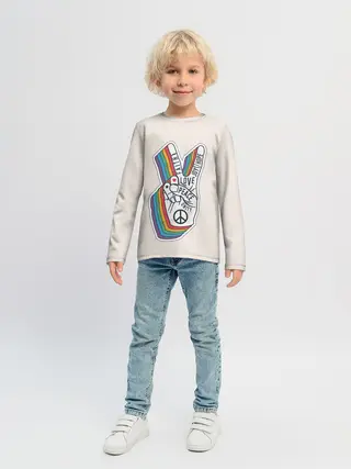 Детский лонгслив / PEACE and LOVE | МИР и ЛЮБОВЬ