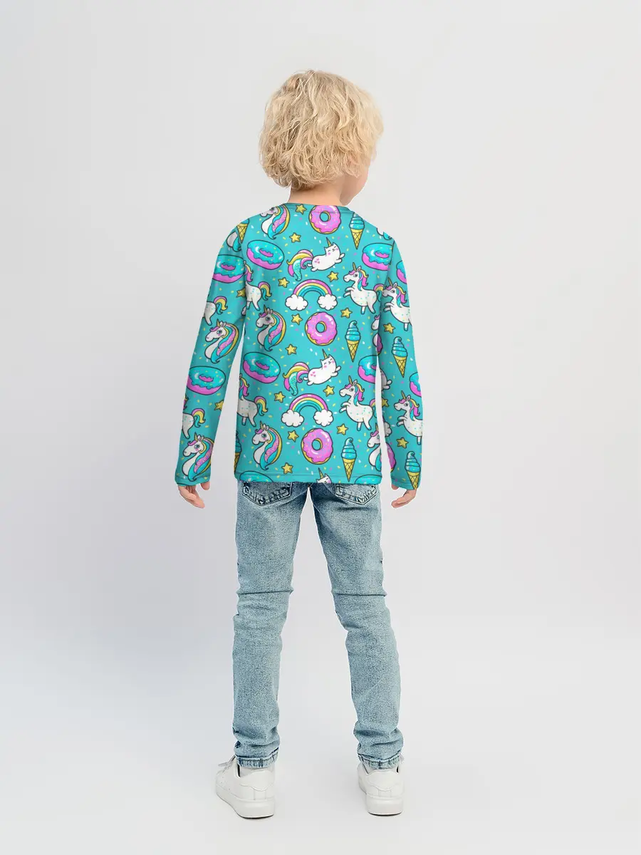 Детский лонгслив / Turquoise unicorn