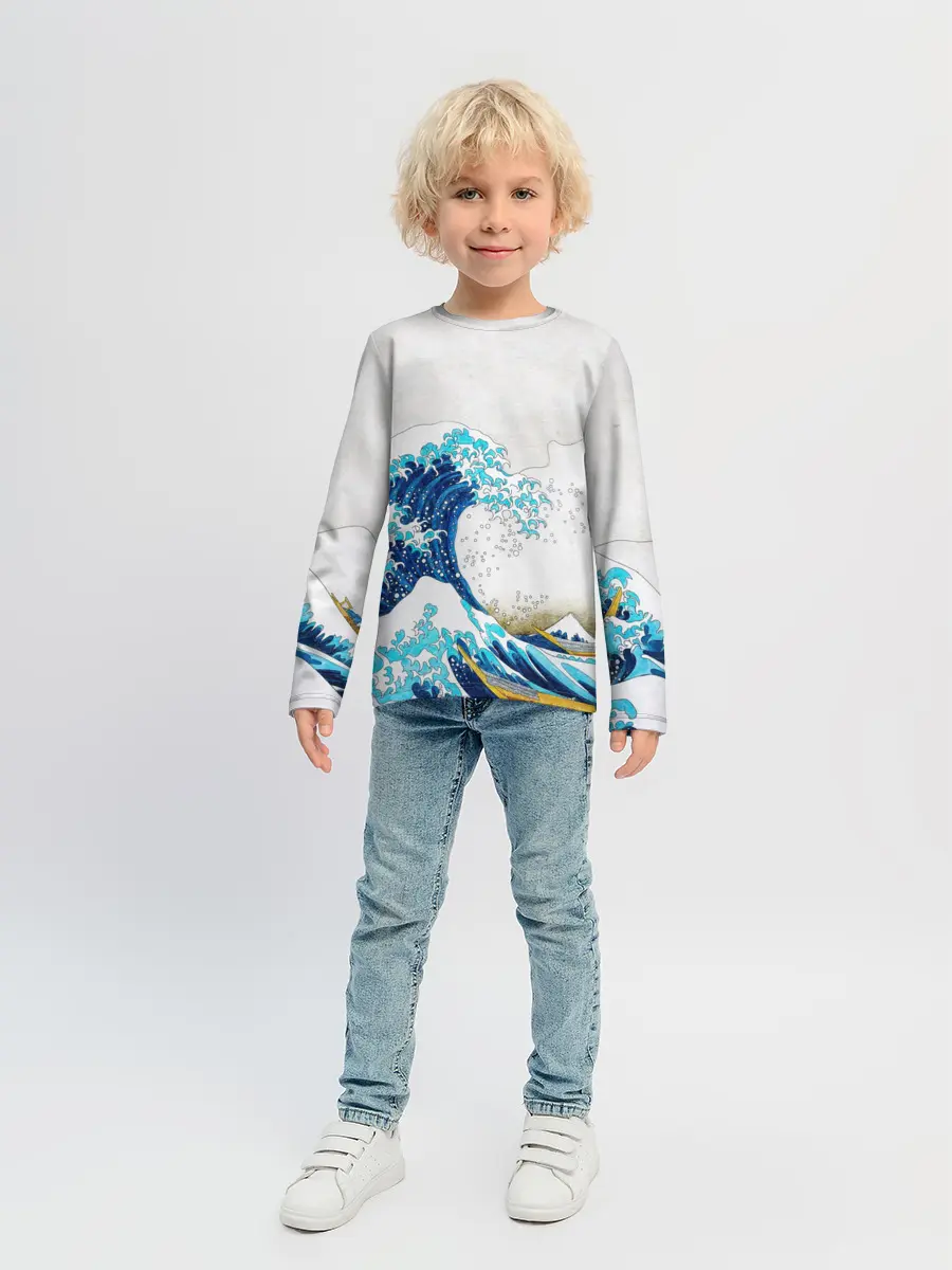 Детский лонгслив / Japanese wave