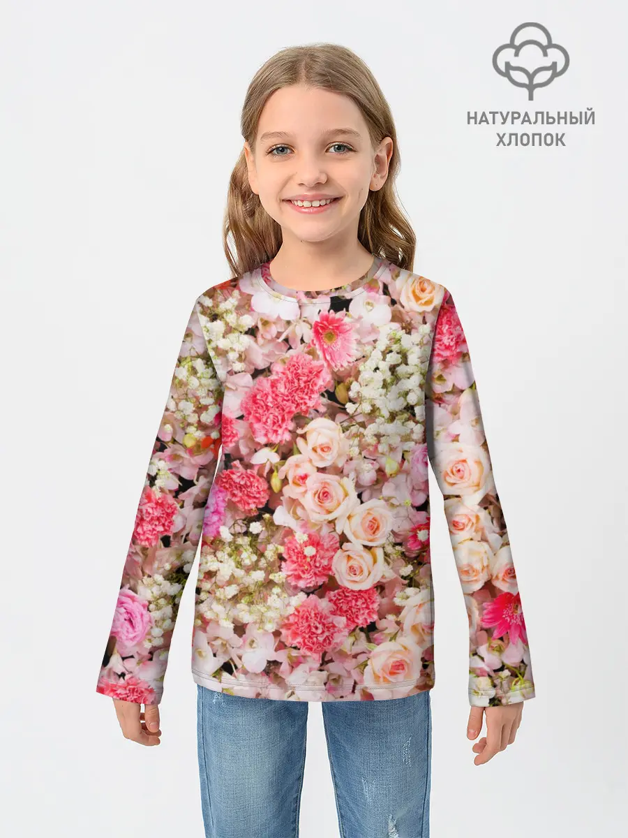 Детский лонгслив / Розы | Roses