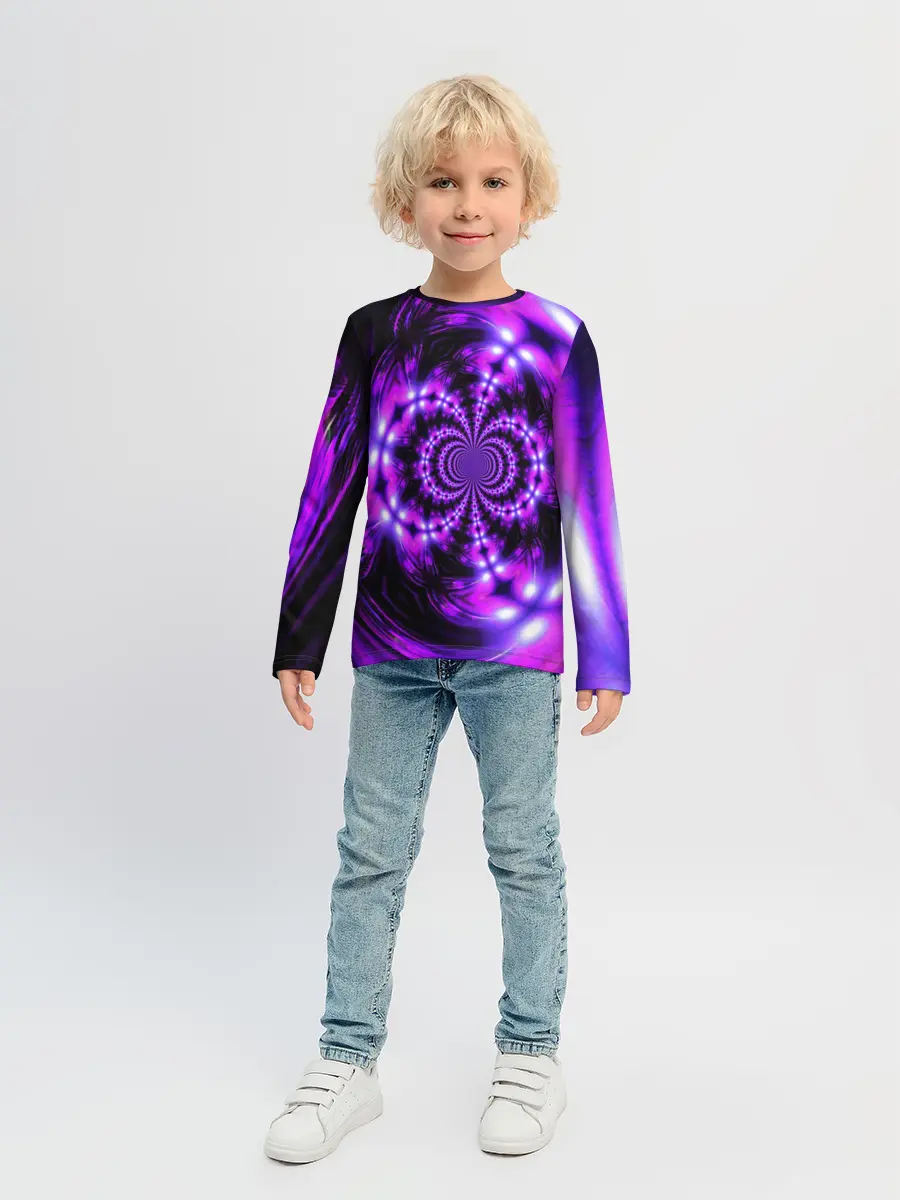 Детский лонгслив / НЕОНОВЫЙ ФРАКТАЛ