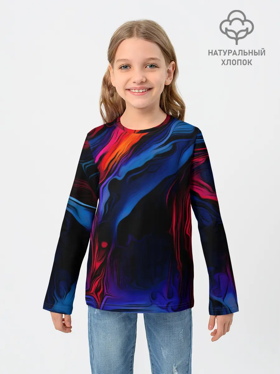 Детский лонгслив / Красочный абстракт