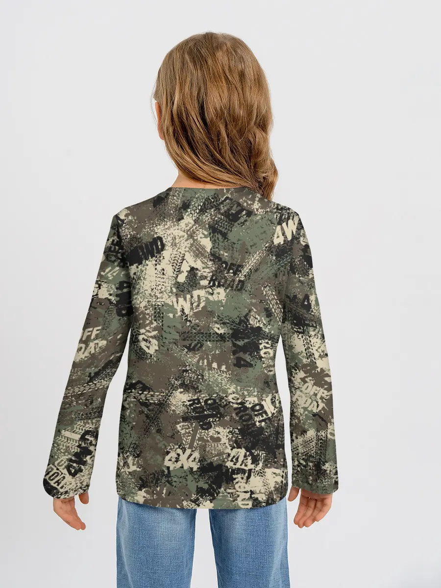 Детский лонгслив / Off Road камуфляж