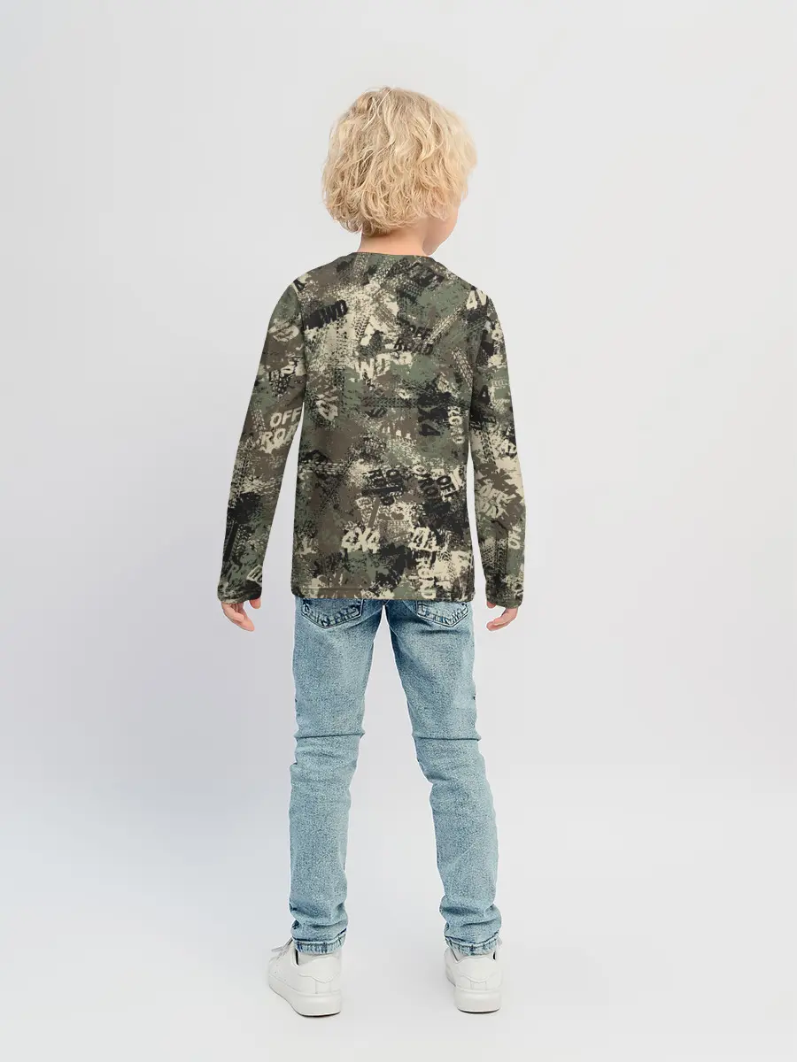 Детский лонгслив / Off Road камуфляж