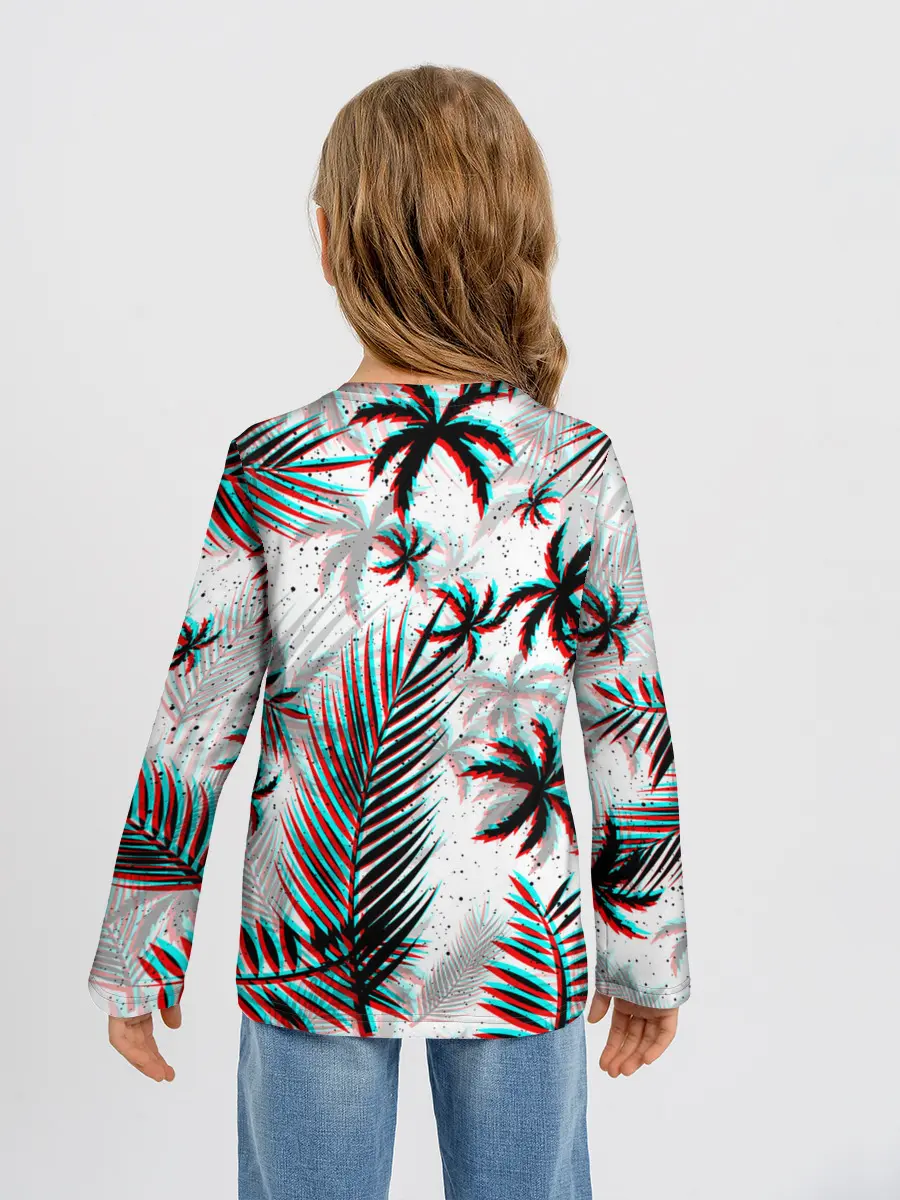 Детский лонгслив / ПАЛЬМЫ | TROPICAL GLITCH
