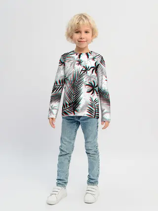 Детский лонгслив / ПАЛЬМЫ | TROPICAL GLITCH
