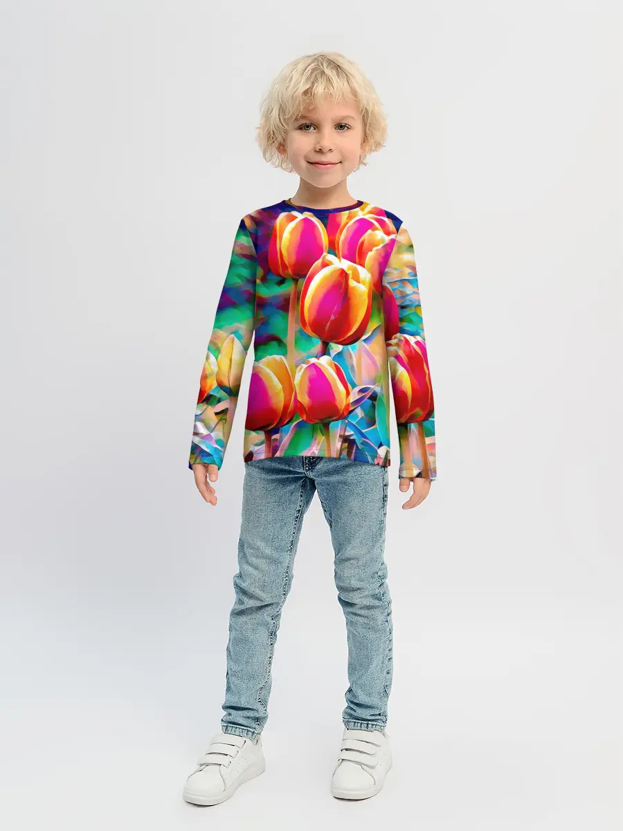 Детский лонгслив / Тюльпаны