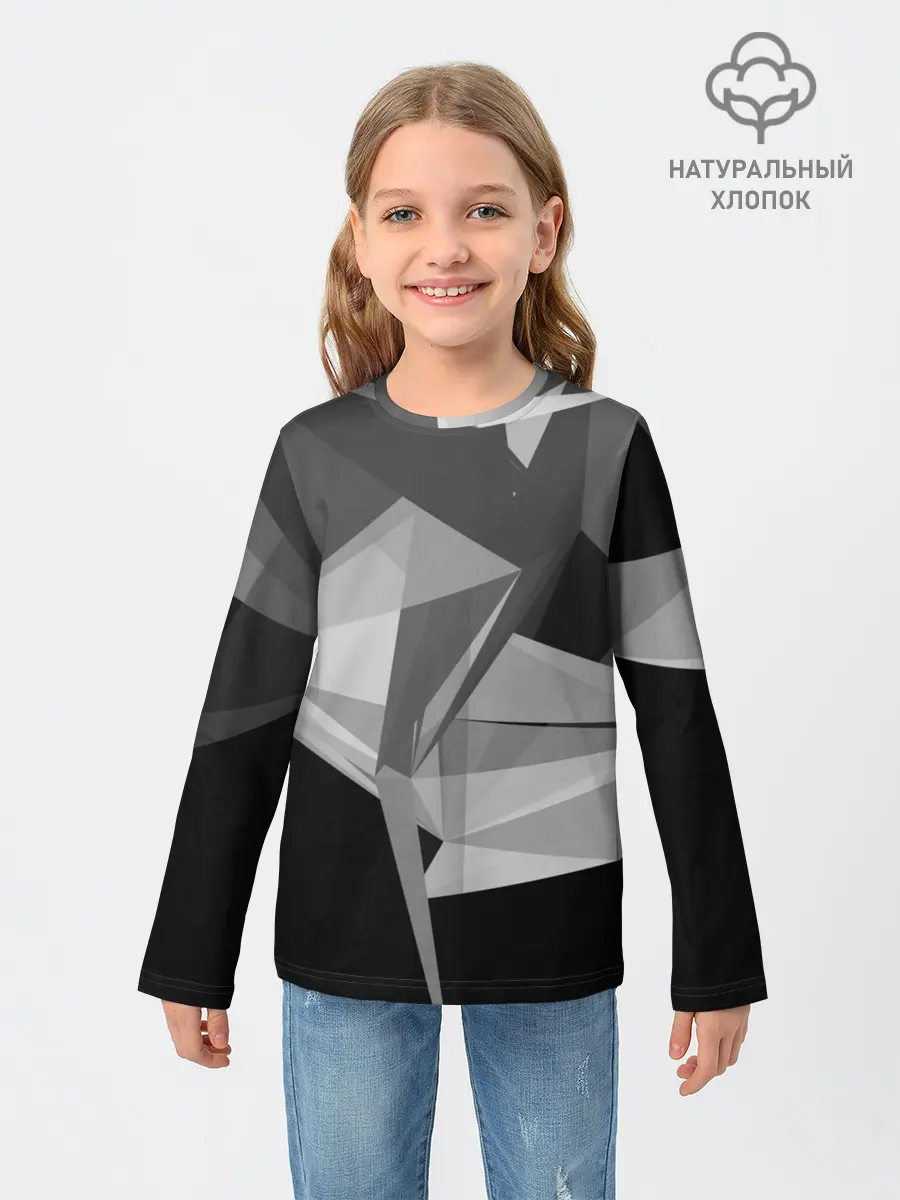 Детский лонгслив / Camo - Black & White