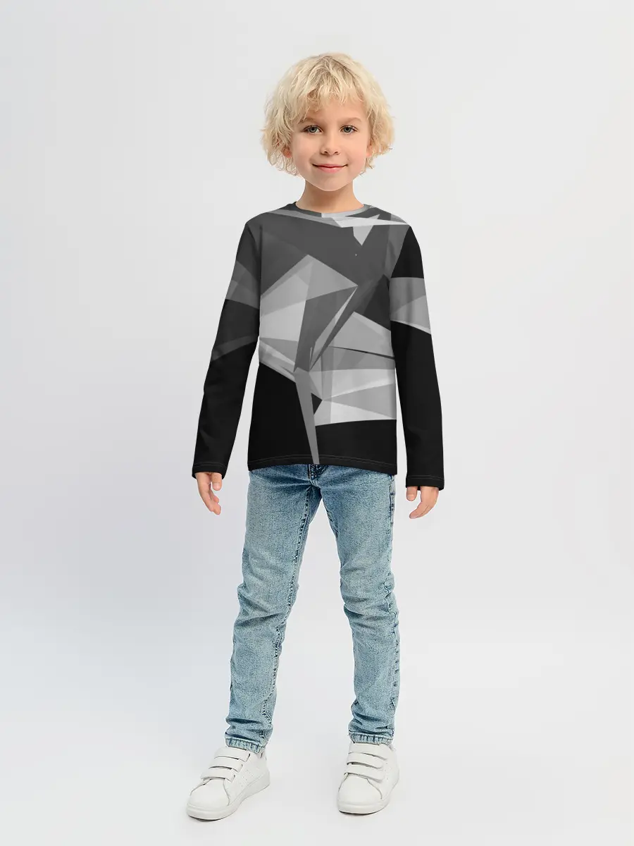 Детский лонгслив / Camo - Black & White