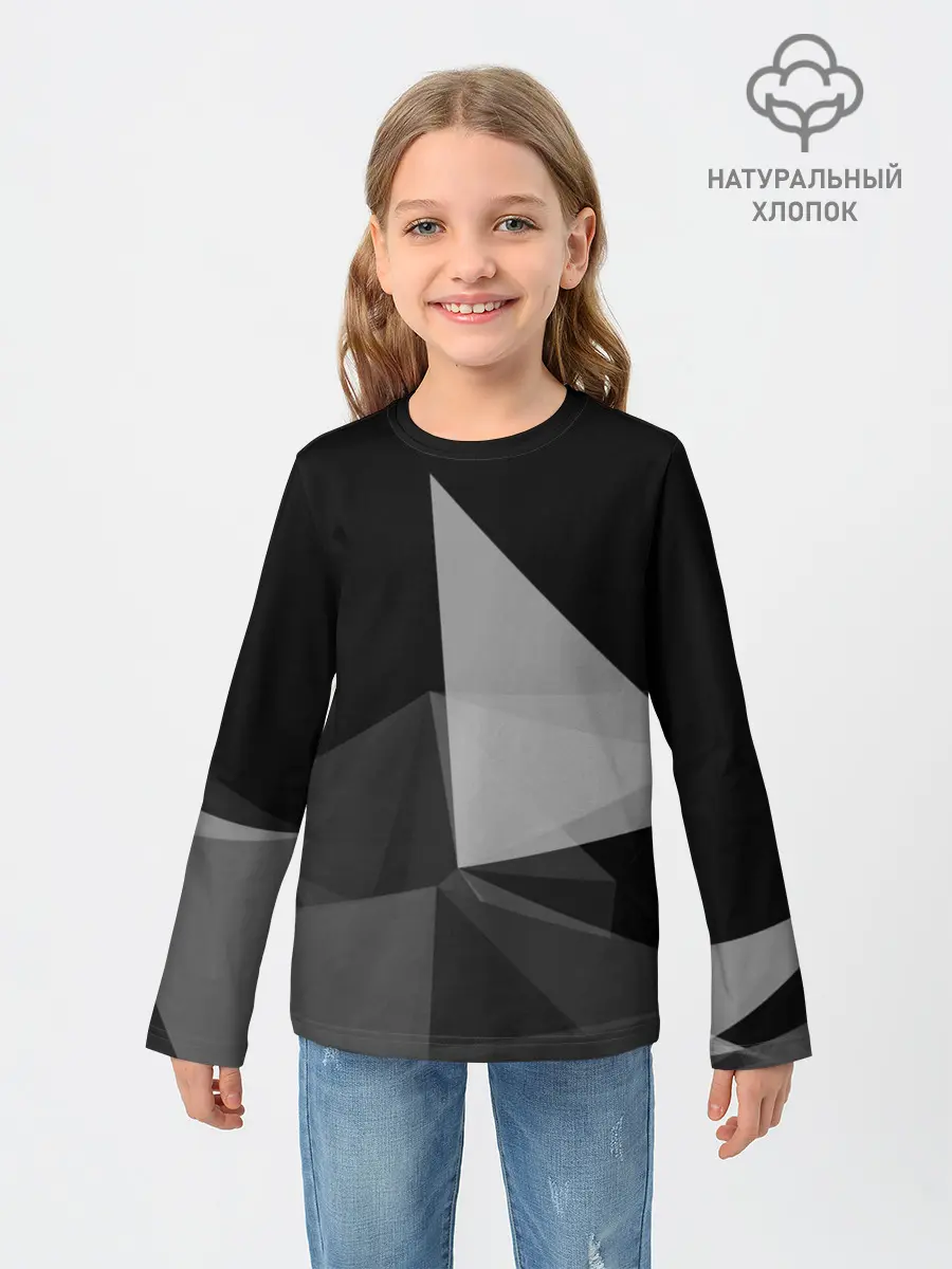 Детский лонгслив / Camo - Black & White