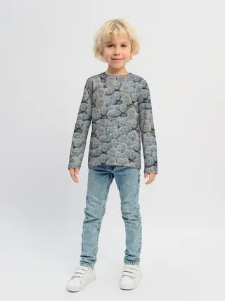 Детский лонгслив / Каменные лица 3D МЕМ 2020