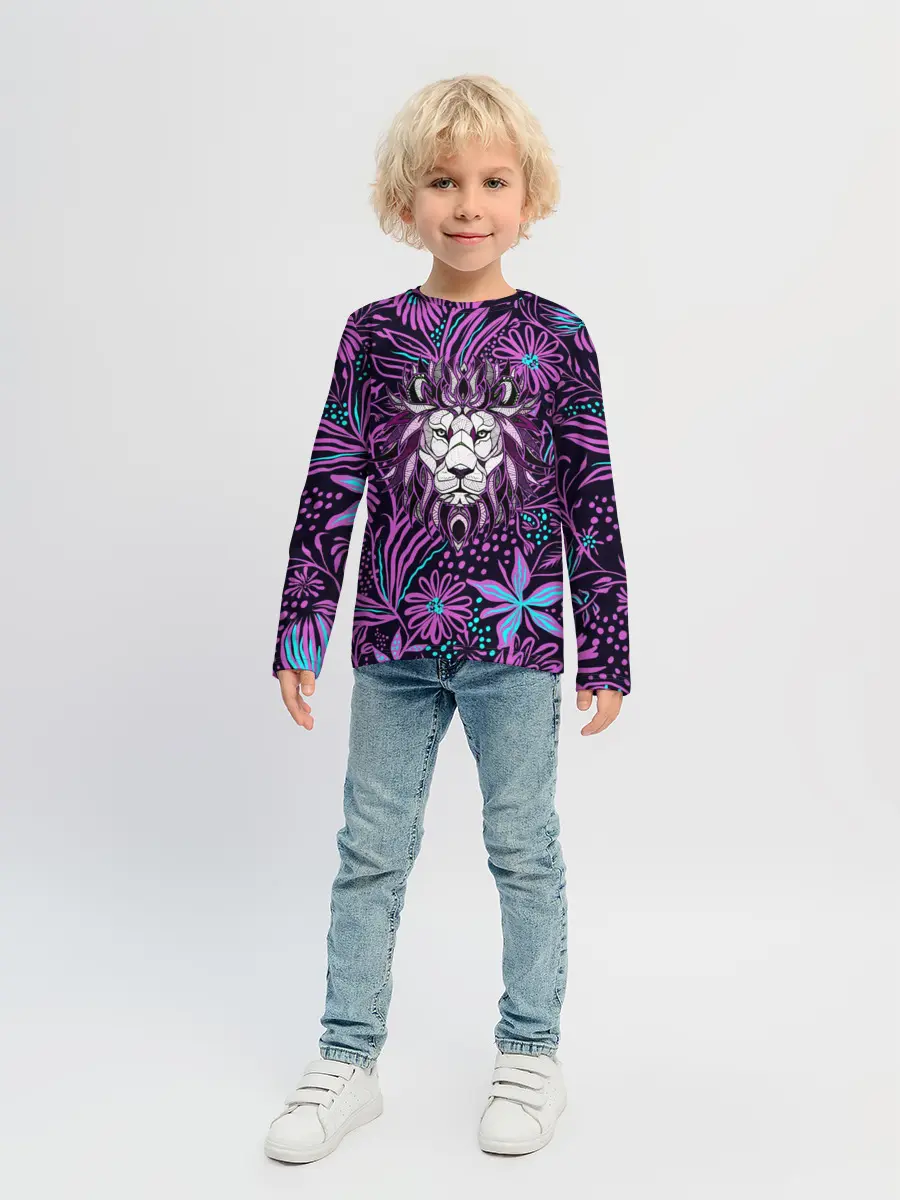 Детский лонгслив / Лев | Флора