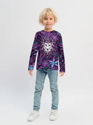 Детский лонгслив / Лев | Флора