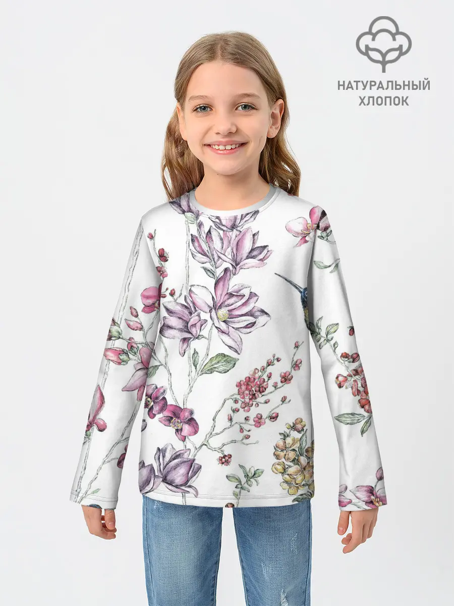 Детский лонгслив / Колибри