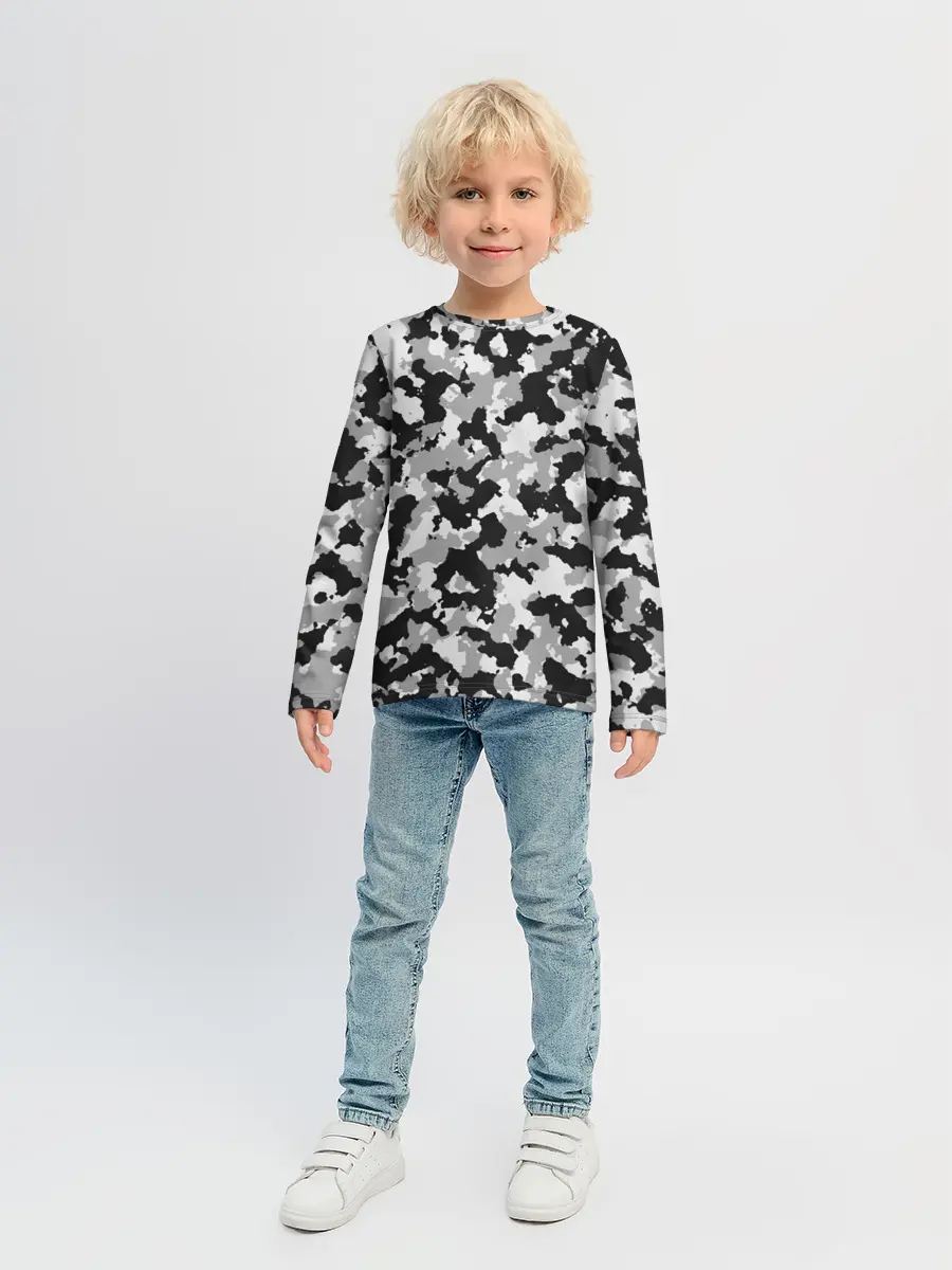 Детский лонгслив / Камуфляж | ЧБС
