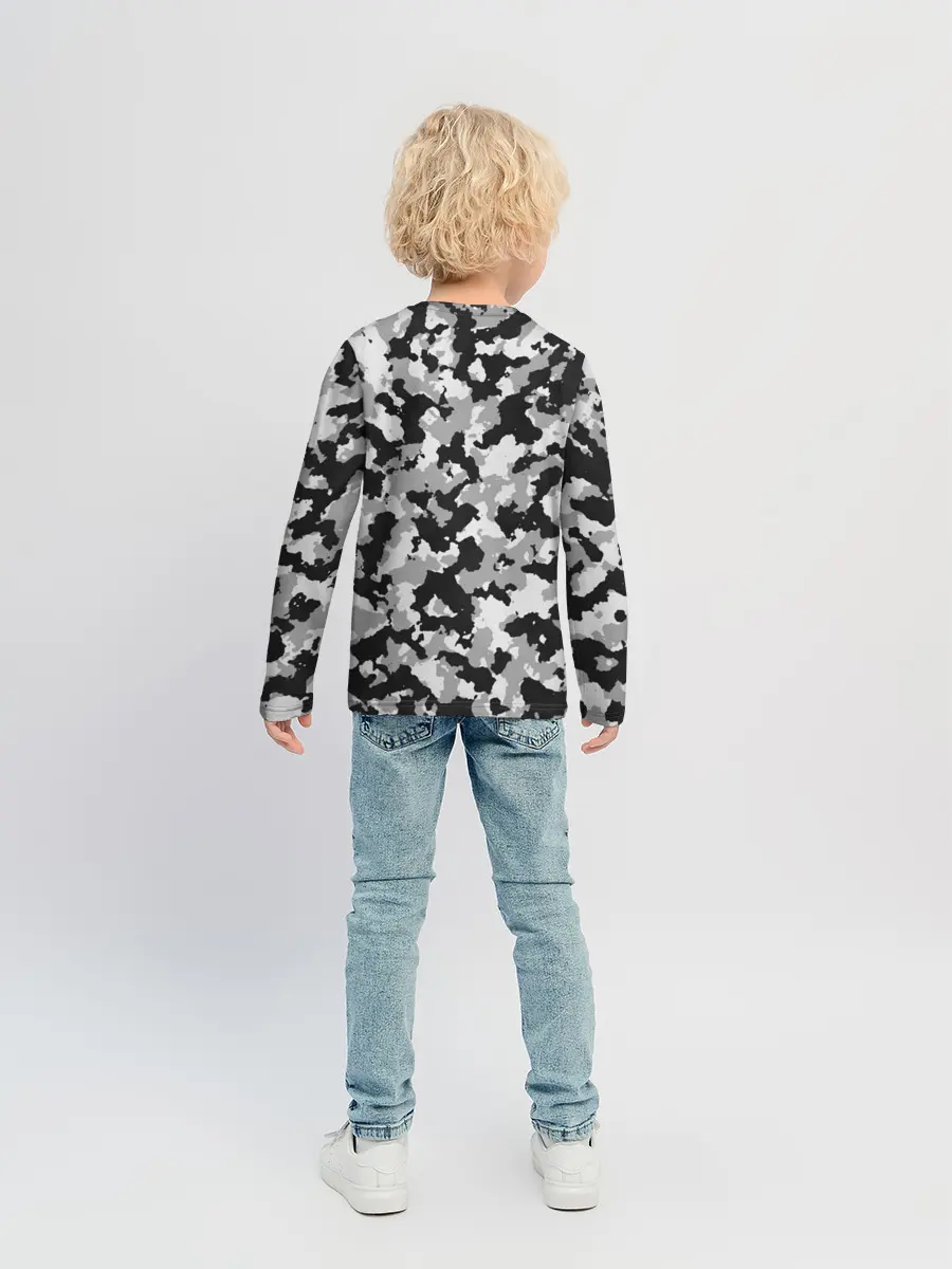 Детский лонгслив / Камуфляж | ЧБС