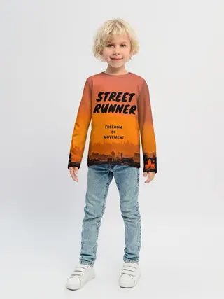 Детский лонгслив / Street runner