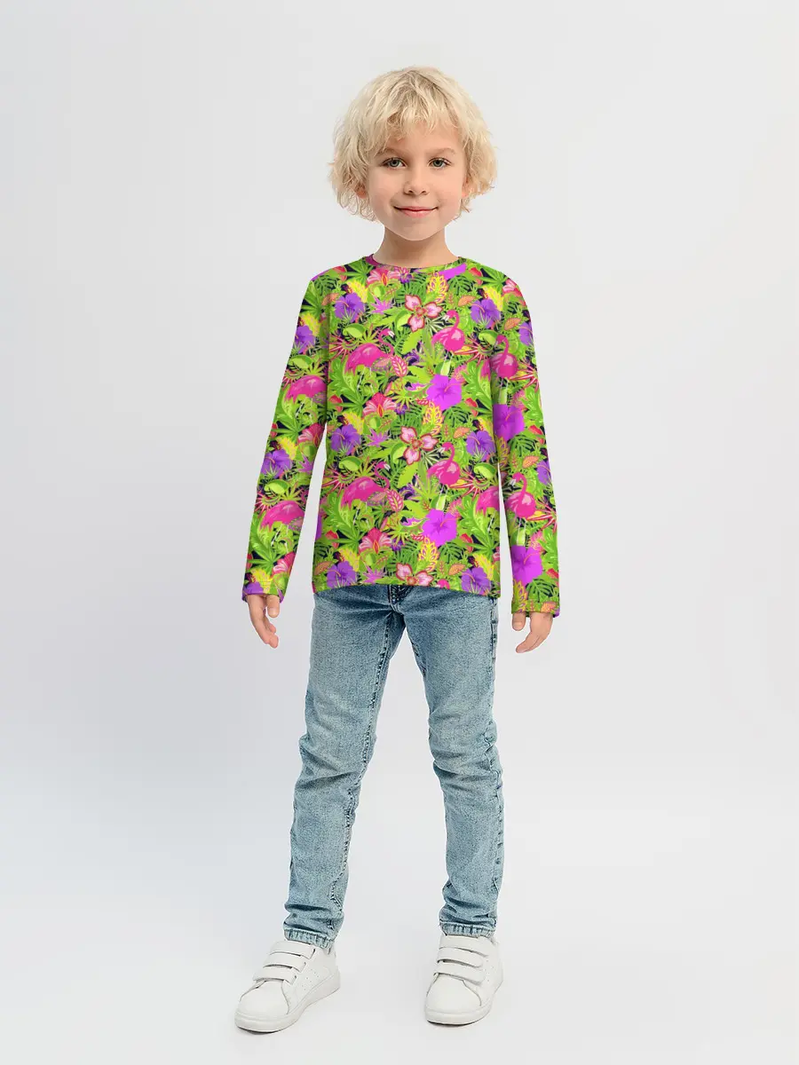 Детский лонгслив / Flamingo | Tropical