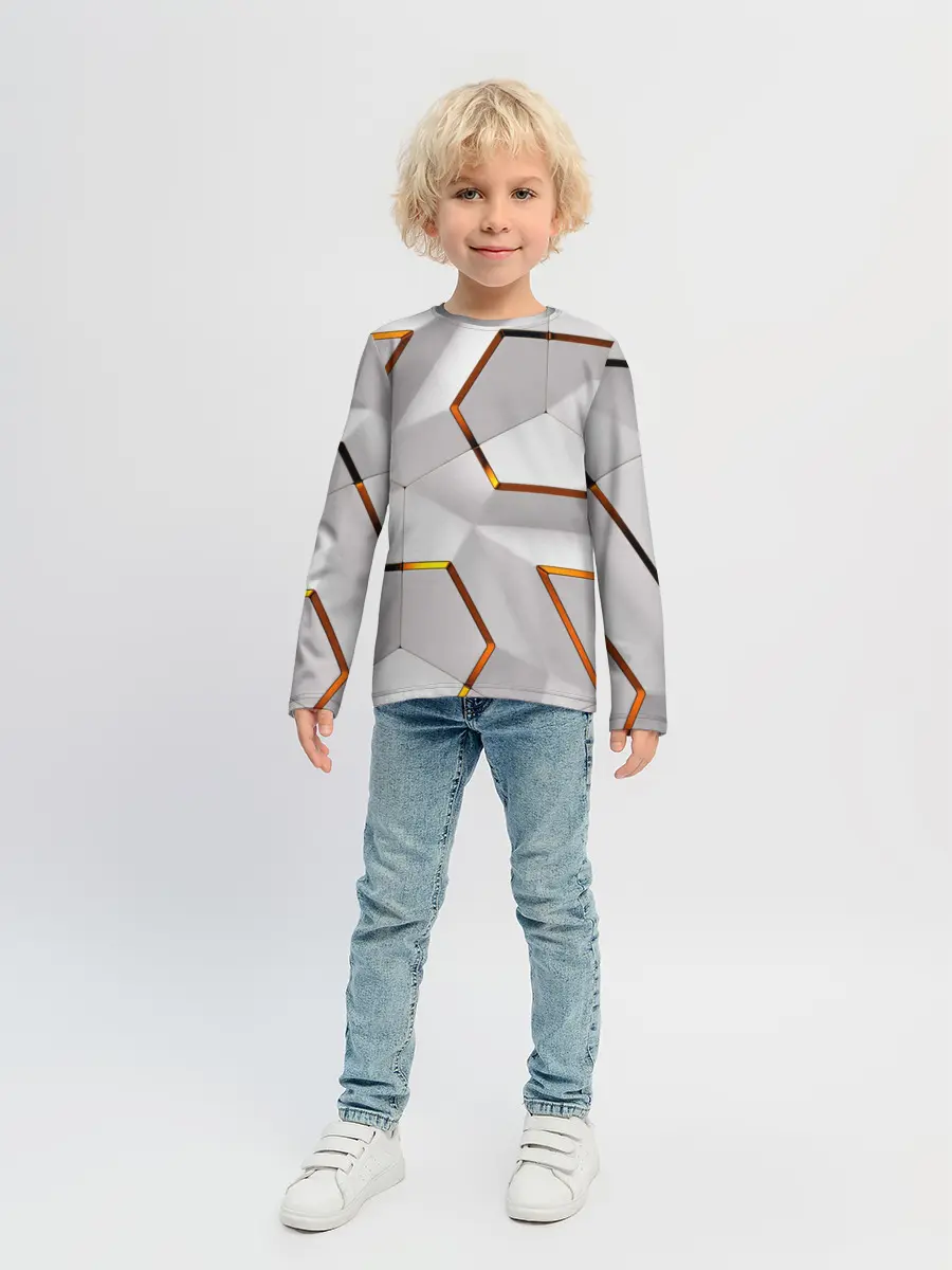 Детский лонгслив / 3D абстракция Iron