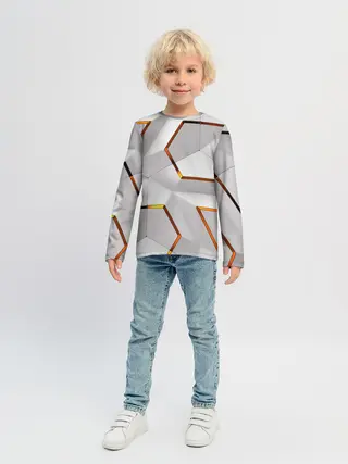 Детский лонгслив / 3D абстракция Iron