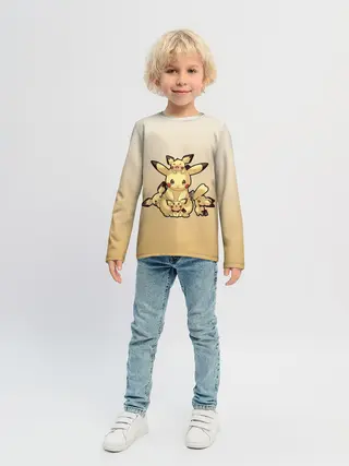 Детский лонгслив / Семейство Пикачу мило арт