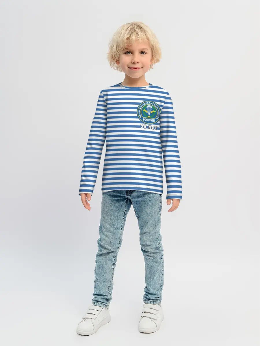 Детский лонгслив / Тельняшка ВДВ 90 лет