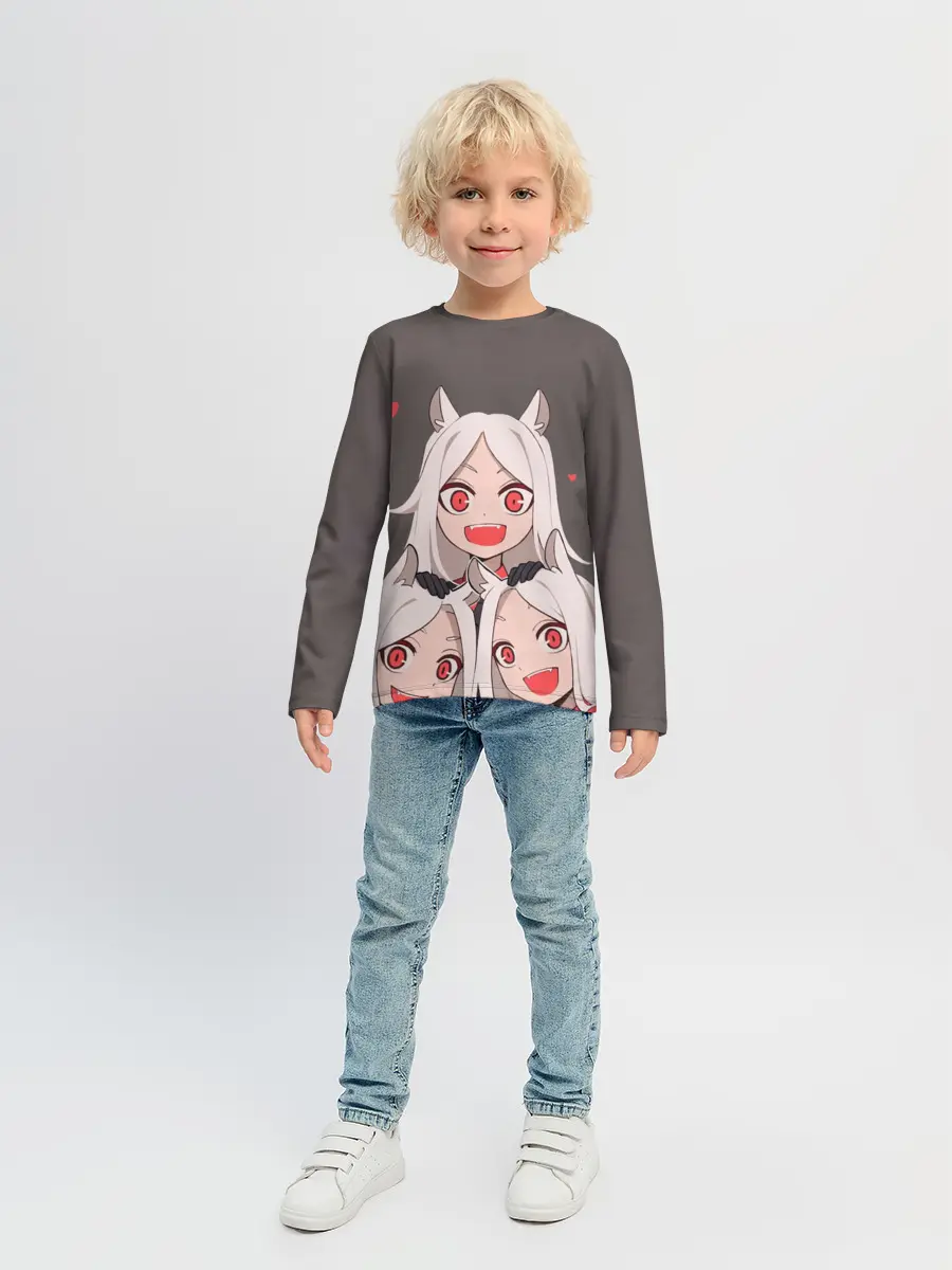 Детский лонгслив / Cerberus с сердечками Helltaker