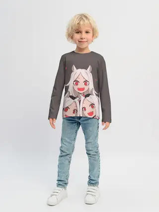 Детский лонгслив / Cerberus с сердечками Helltaker