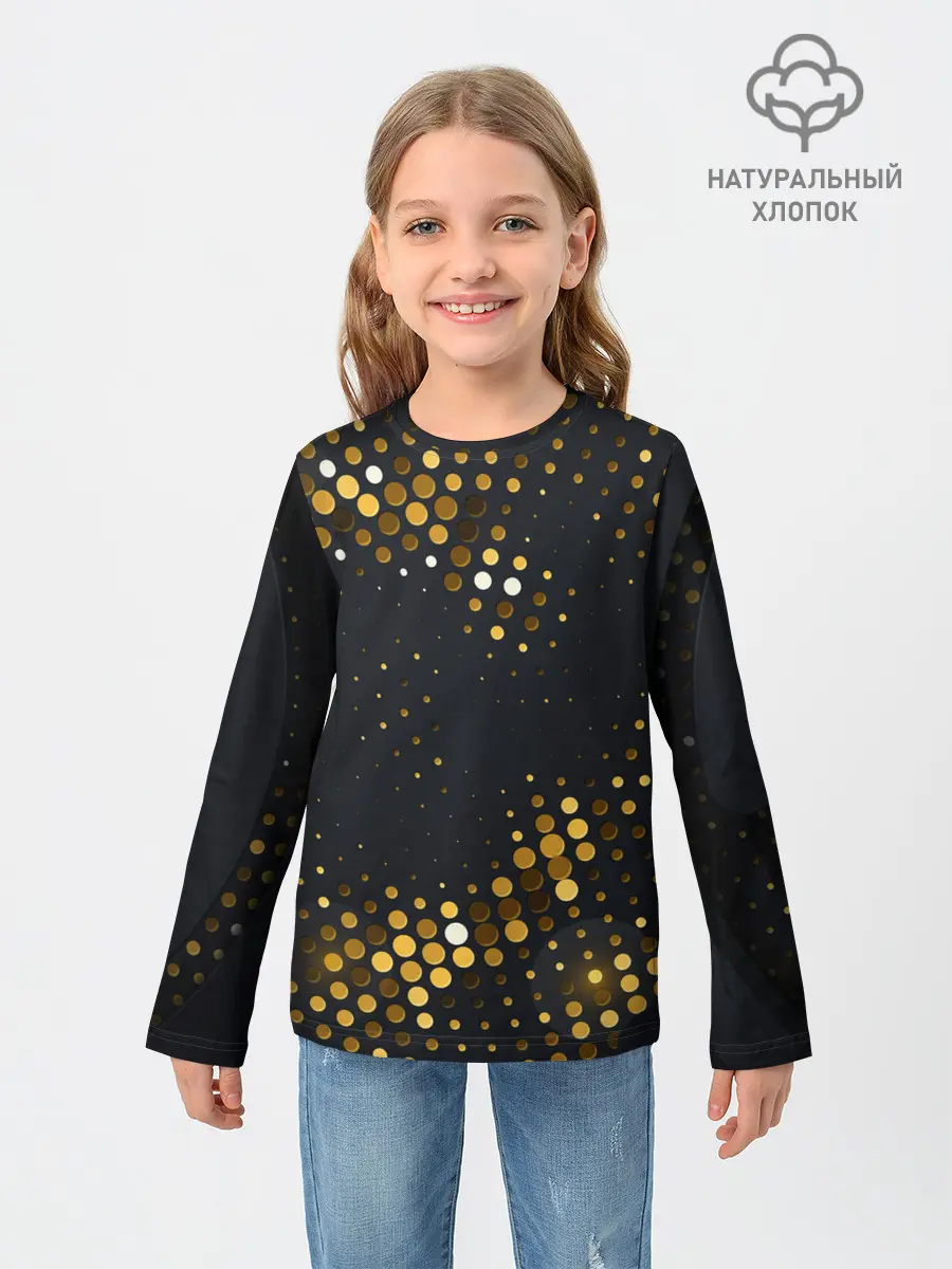Детский лонгслив / black gold