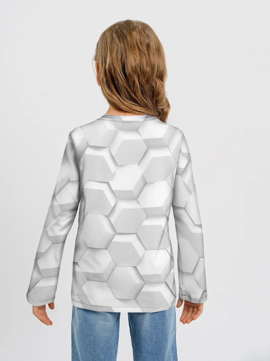 Детский лонгслив / 3D WHITE