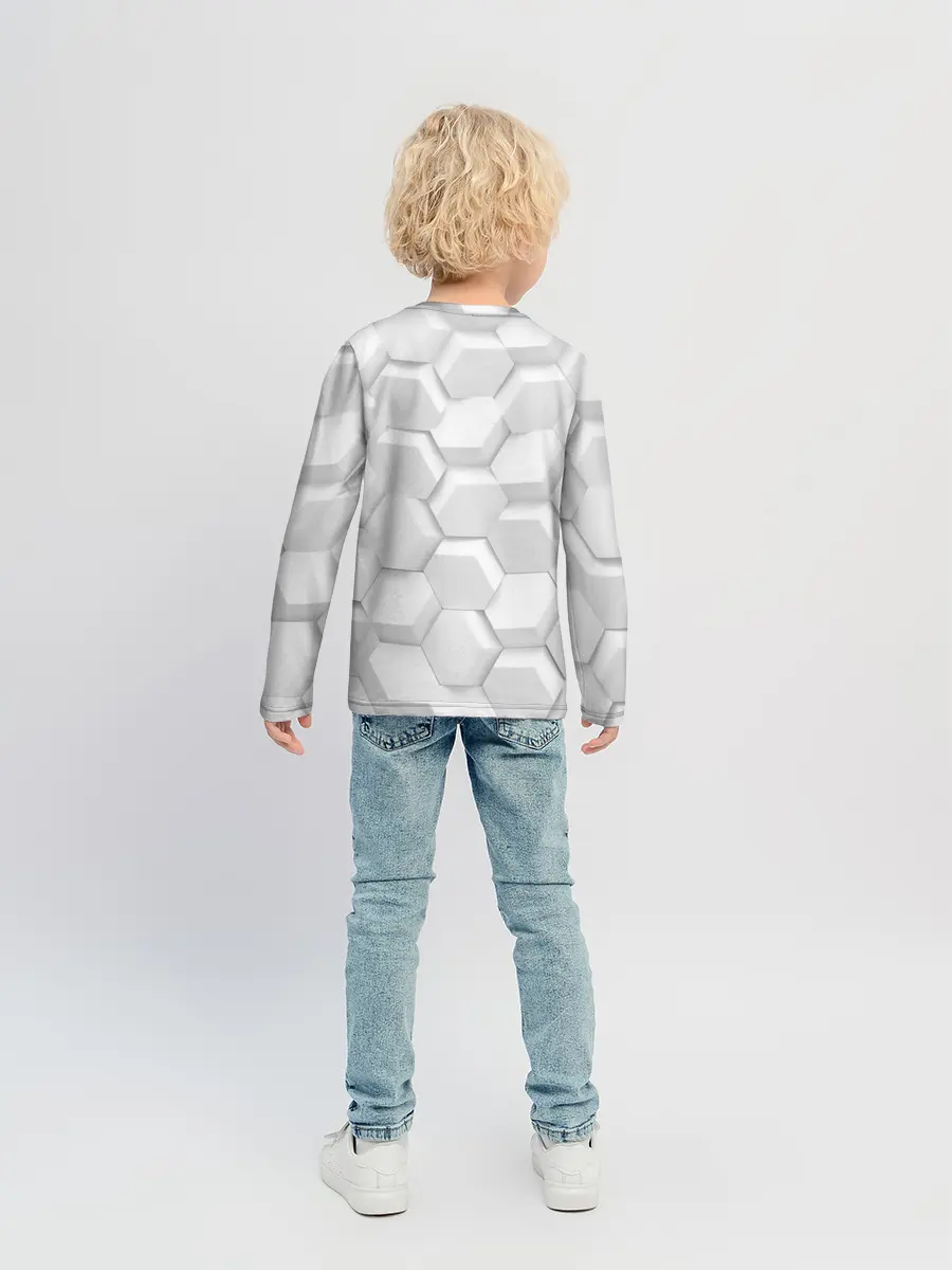Детский лонгслив / 3D WHITE