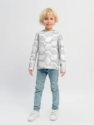Детский лонгслив / 3D WHITE