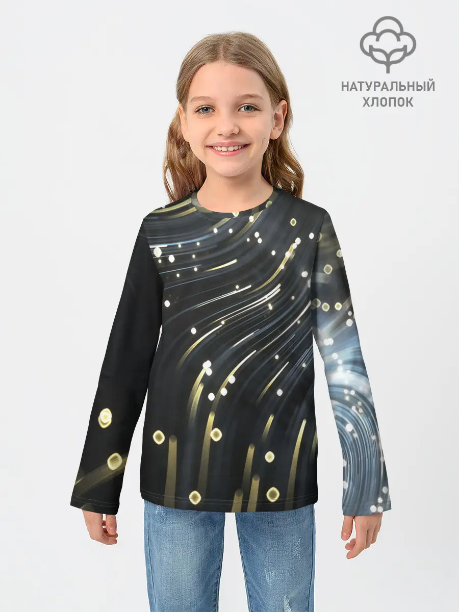 Детский лонгслив / Абстракция искры полосы боке