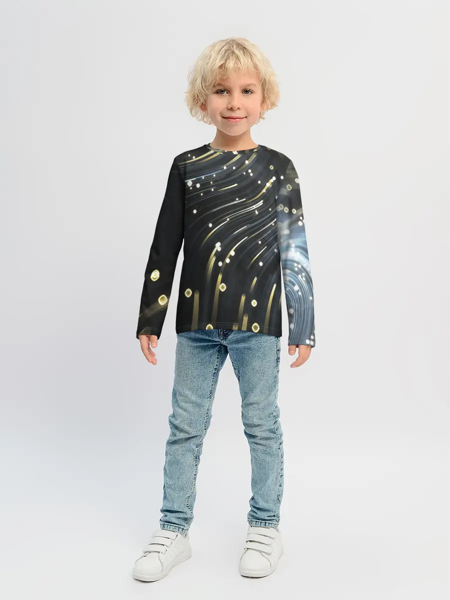 Детский лонгслив / Абстракция искры полосы боке