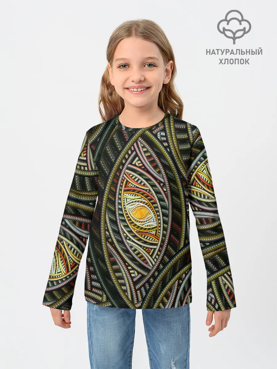 Детский лонгслив / Абстракция глаз узор линии